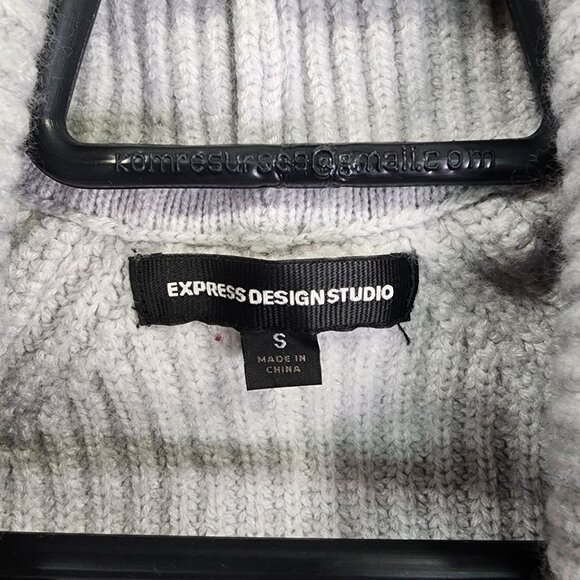 Womens Gray Express Design Studio Knitted Peplum Cardigan Sweater Wool Blend S - Picture 6 of 11